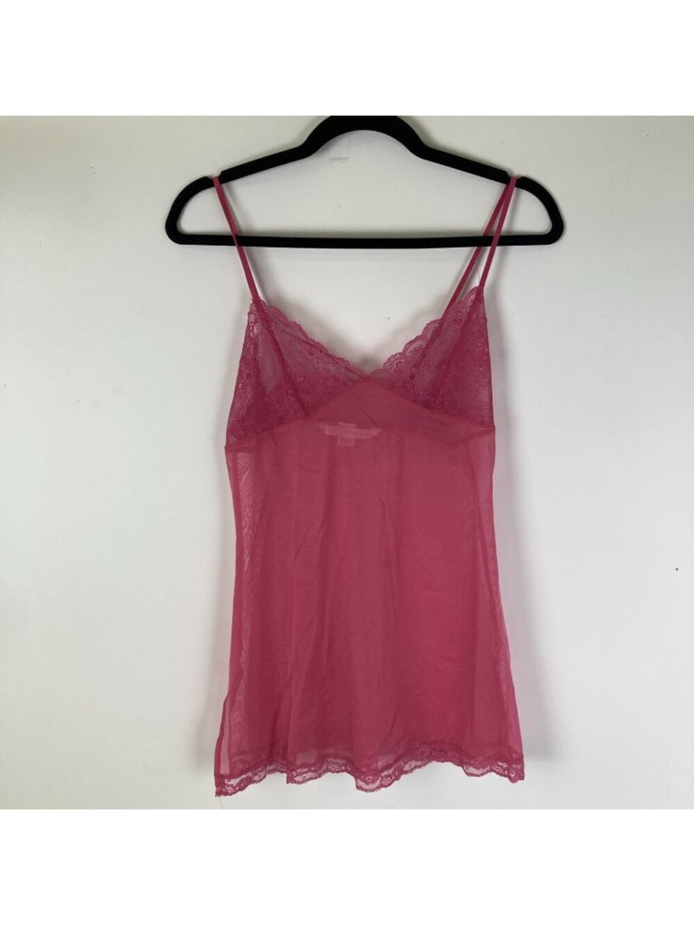 Vintage Y2K Victorias Secret Lace Mesh Floral Sheer Cami Size Small Pink